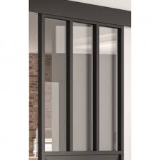 Chassis pour porte coulissante porte coulissante porte intérieur double vitrage. Kit Porte Coulissante Atelier Noir Structure Rail 2 Amortisseurs Cache Rail Aluminium Noir 204 X 83 Cm Brico Prive