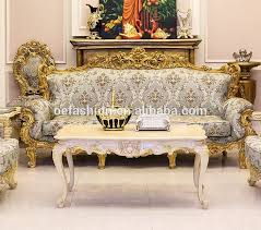 Oe Fashion Luxury Design Wood Carving Gold Leaf Frame Living Room Velvet 3 Seater Sofa View Living Room Luxu Wooden Sofa Carved Wooden Sofa Luxury Living Room