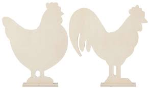 Oder ein schleifchen ein glöckchen oder ein geschenkband. Huhn Und Hahn Aus Holz 26 Cm Und 24 5 Cm 2 Stuck Online Kaufen Buttinette Bastelshop