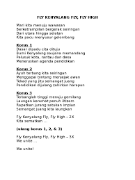 Fly kenyalang fly dengan lirik. Lyric Lagu Fly Kenyalang Fly Fly High