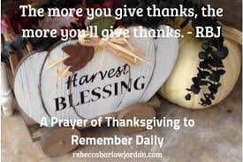 We did not find results for: A Prayer Of Thanksgiving To Remember Daily Rebecca Barlow Jordan