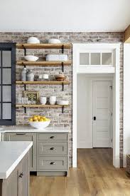 Modern Farmhouse Kitchens Brick Backsplash Kitchen Interior Design Kitchen Brick Inter In 2020 Rustic Farmhouse Kitchen Farmhouse Kitchen Design Kitchen Style