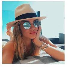 Star Style Celebrity Fashion Tan Hat Rosie Huntington Whiteley Round Sunglasses