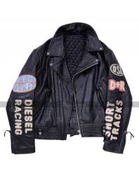 Diesel Vintage Mens Black Biker Patches Jacket