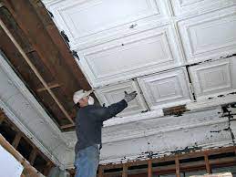 Faux tin ceiling tiles installation video. A Diy Ceiling Tiles Project How Much Do Tin Ceiling Tiles Cost Plus Tips For Tin Ceiling Installation The Homebuilding Remodel Guide