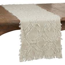 Lian Geometric 100 Cotton Table Runner In 2020 Table Runners Dining Table Runners Waffle Weave