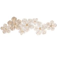 Paper flower arrangement for backdrop wall found at local hobby. White Gold Flower Metal Wall Decor Hobby Lobby 1641786