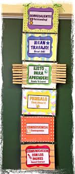 Diy Bilingual Behavior Chart Spanish English Text And