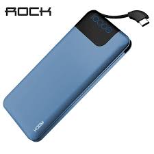 Rock Quick Charge Power Bank 10000mah 5v 9v 12v Smart Qc 3 0 Powerbank With Digital Display Type C Portable External Battery With Images Powerbank External Battery Digital