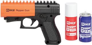 Amazon Com Mace Brand Self Defense Pepper Spray Gun 2 0 Accurate 20 Powerful Pepper Spray Leaves Uv Dye On Skin Integrated Led Light Enhances Aim Great Self Defense Replaceable Cartridge 80406