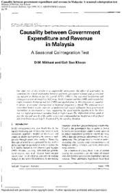 Government expenditure, such as training, establishing of schools, education. Causality Between Government Revenue And Expenditure In Malaysia A Seasonal Cointegration Test Munich Personal Repec Archive