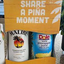 Malibu original white rum with coconut is perfect for when the sun's setting and the good times are flowing. This Malibu Rum And Dole Make Gift Packs