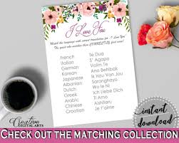 Maybe you would like to learn more about one of these? I Love You Game In Watercolor Flowers Bridal Shower White And Pink The Studio 118