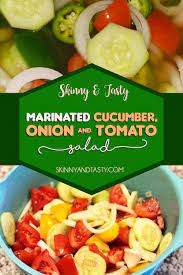 Marinated Cucumber Onion And Tomato Salad Recipe Marinated Cucumbers Salad Side Dishes Salad