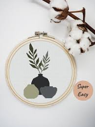 Pattern include 3 different colour combos in green, pink and blue. Branch Of A Tree In A Gray Pot Botanical Cross Stitch Etsy Kanavice Ornekleri Kanavice Kanaviceler