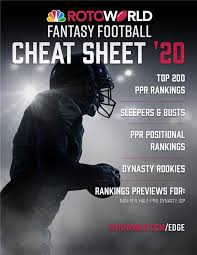 You've found charch's 2019 cheat sheets! 2020 Fantasy Football Cheat Sheet Rotoworld