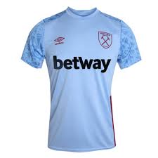 2020, 2021, amaranto, bianco, blu, champions league, europa league, inghilterra, kit bambino, maglia, pantaloncini, premier league, umbro, west ham. 2020 2021 West Ham Training Shirt Blue 92095u Jvb Uksoccershop