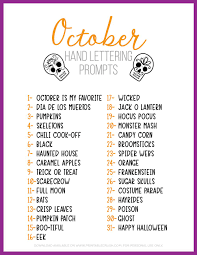 October Hand Lettering Prompts Hand Lettering Practice Lettering Challenge Lettering Practice