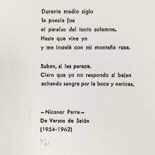 Poeta, matemático y físico chileno. Poesia Nicanor Parra Montana Rusa Tipo Movil