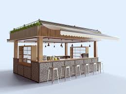 Outdoor Cafe Kiosk 3d Model Rumah Indah Arsitektur Desain Arsitektur