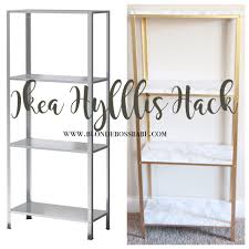 Gold And Marble Ikea Hyllis Hack Malia Lynn Blog Easy Home Decor Easy Diy Hacks Diy Furniture