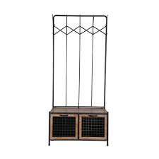 Featuring swirling scrollwork details and a decorative ball finial, this freestanding metal coat rack brings a touch of the english countryside to your entryway with its elegant black iron finish. Hall Tree Coat Racks Target