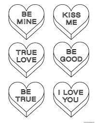 All these santa coloring pages are free and can be printed in seconds from your computer. Valentine Conversation Hearts Coloring Pages Printable