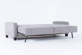 A sofa bed folds out flat and doesn't include a traditional mattress. Pascal Grey Queen Convertible Sofa Sleeper Living Spaces