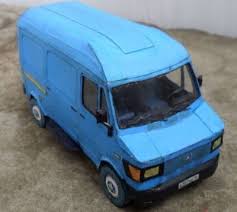 Mercedes Benz Tn 210 D Van Paper Model Free Template Download Paper Models Paper Model Car Paper