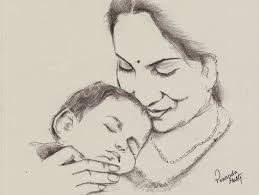 Sketches And Drawings Indian Mother Pencil Sketch Pencil Art Drawings Mother Painting Pencil Sketch