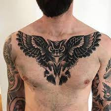 Dennis Bebenroth Traditional Owl Tattoos Chest Tattoo Men Owl Tattoo Chest