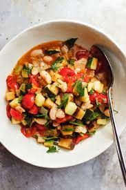 Zucchini Stew With Tomato Sauce And White Beans Recipe Vegetarian Recipes Healthy Stew Recipes Vegetarian Recipes