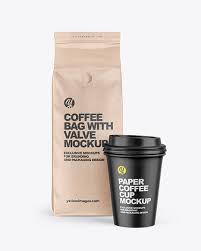 Download Kraft Coffee Bag With Cup Mockup In Bag Sack Mockups On Yellow Images Object Mockups Yellowimages Mockups