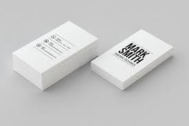 The professional design shows a black border line on each side with the text layout placed in the lower left corner. Minimal Business Cards Bitem