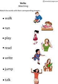 Verbs Matching 1 Worksheet English Lessons For Kids Learning English For Kids English Activities For Kids