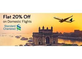 Bonus offers available online through this page: Yatra Flights Offers Flat 20 Off On Flights And Hotels Via Standard Chartered Digismart Credit Card Dealbates Best Online Offers And Deals In India