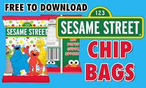 What to put in a chip bag for fathers day? Sesame Street Chip Bags Ellierosepartydesigns Com