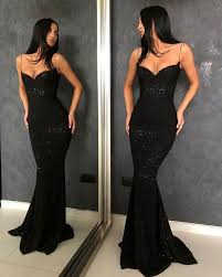Sparkly Black Sequin Spaghetti Straps Mermaid Backless Prom Dresses Fc2123 Backless Prom Dresses Cheap Prom Dresses Long Mermaid Ball Gowns