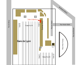 Voies a à n pour le hall 1, voies 5 à 23 pour le hall 2. Carte Gare De Lyon