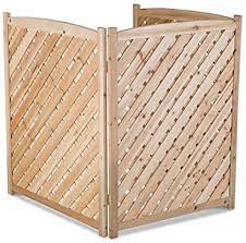 Vertical enclosures that might also be used for horizontal paved sections, pond covers etc #fence #panel #perforated_sheet #screen. Amazon Com Natural Outdoor 3 Panel Wood 38 Height Air Conditioner Screen Privacy Fence Hideaway Garden Outdoor