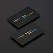Holographic + neon pink foil on black paper #holographic #design #businesscards. Pigment Business Card Business Card Design Inspiration