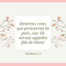 La Bible Verset Illustre Matthieu 5 9 In 2020
