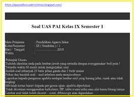 Mar 07, 2021 · demikianlah soal pts/uts pendidikan agama islam dan budi pekerti (pai dan bp) kelas 9 smp/mts semester 2 kurikulum 2013 yang dapat kami bagikan, terima kasih atas kunjungannya dan semoga bermanfaat. Soal Pas Pai Smp Kelas 9 Kurikulum 2013 Jawabanku Id