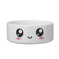Cute Kawaii Smiley Pet Food Bowl Cat Bowls Food Animals Kawaii Smiley Food Bowl