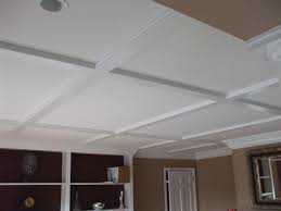 It S Standard Operating Procedure To Painting Your Walls A Color While Maintaining The Ceiling White W Dropped Ceiling Ceiling Tiles Basement Coffered Ceiling