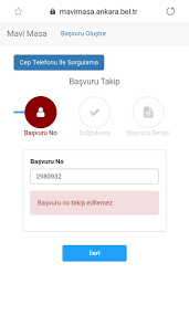 Mavi Masa Basvuru Takip Sorgulama