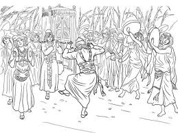 King David Dancing Before The Ark Of The Covenant Coloring Page Dance Coloring Pages Coloring Pages Free Coloring Pages