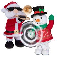 Gemmy singing animated santa & elves stack plush 17. Home Accents Animated Singing Plush Santa Snowman The Home Depot Canada