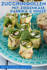 Mezze Zucchinirollen Mit Ziegenkase Paprika Und Minze In 2020 Rezepte Fingerfood Rezepte Vegetarisch
