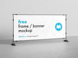 Free Banner Frame Stand Mockup 300 X 125cm Mockups Design Free Premium Mockups Frame Mockup Free Event Banner Banner Advertising